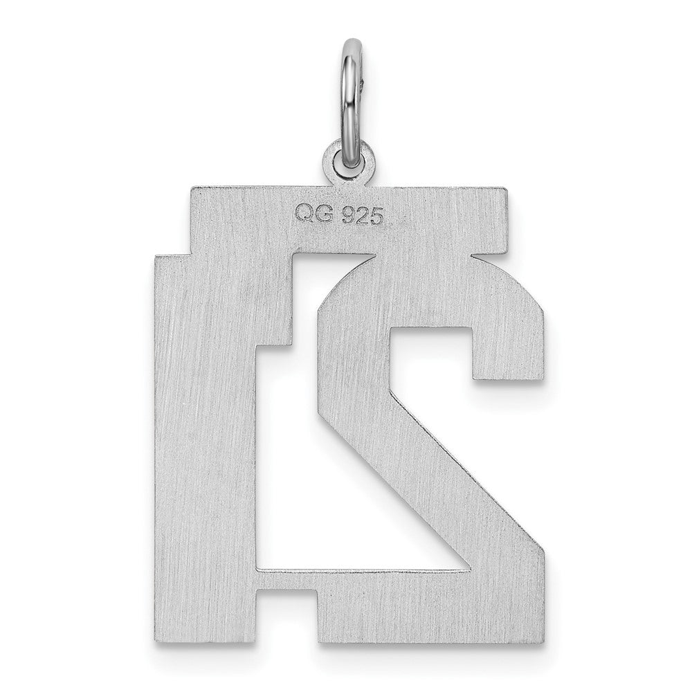 Sterlingsilber Silber/rhodiniert Satiniert Zahl 21 Charm