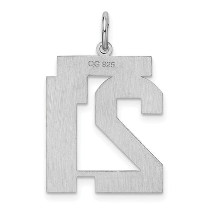 Sterlingsilber Silber/rhodiniert Satiniert Zahl 21 Charm