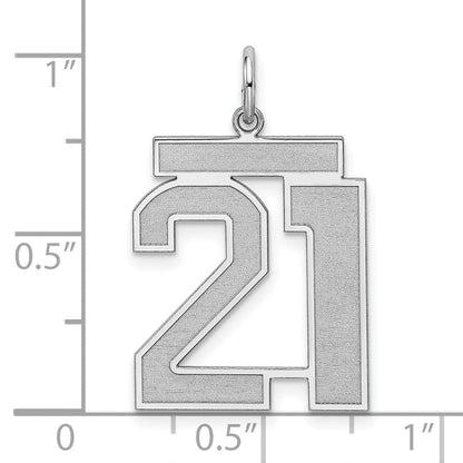 Sterlingsilber Silber/rhodiniert Satiniert Zahl 21 Charm