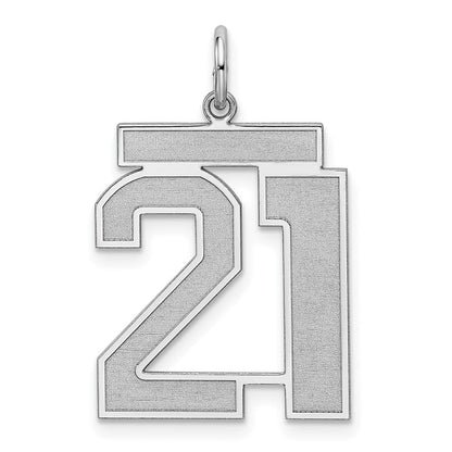 Sterlingsilber Silber/rhodiniert Satiniert Zahl 21 Charm