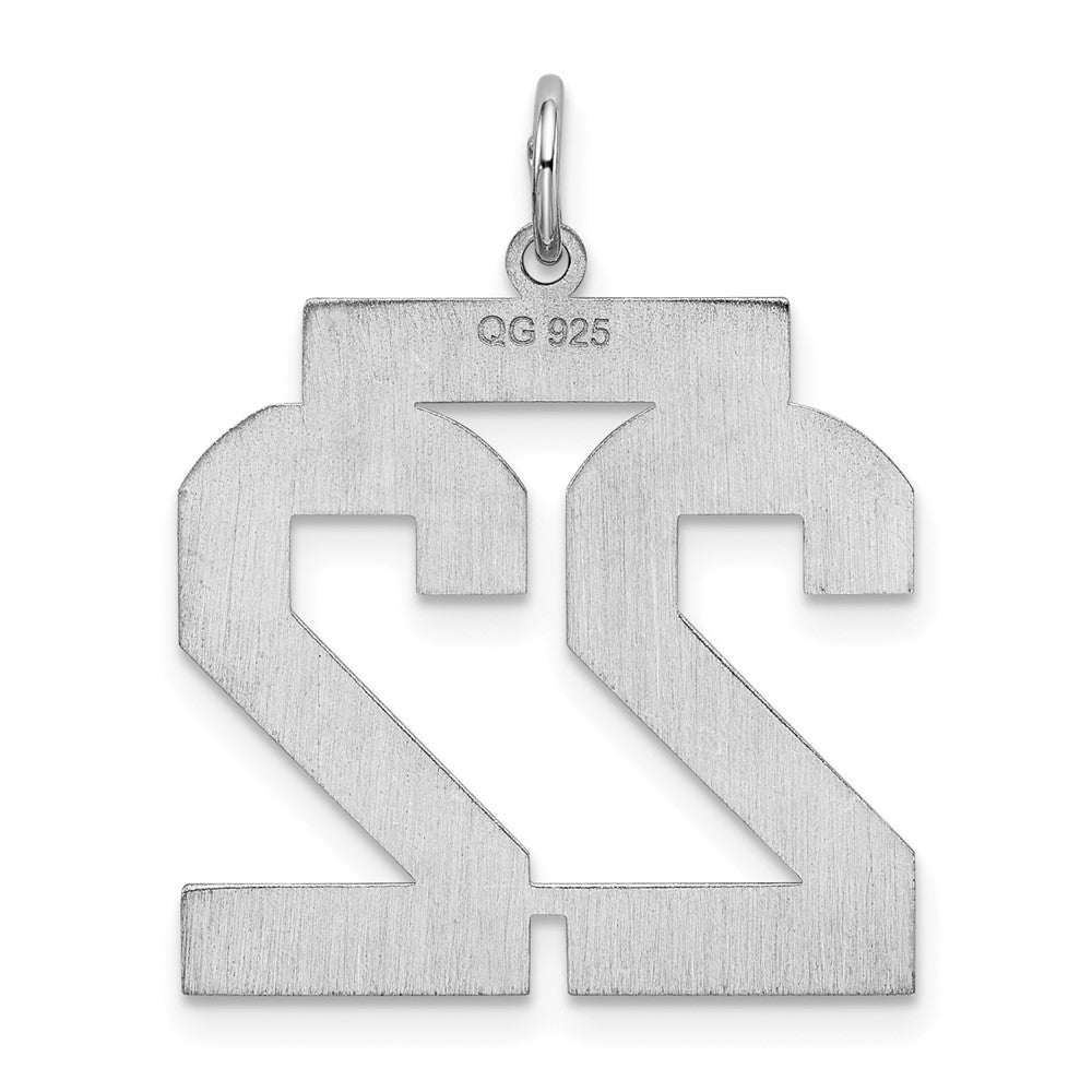 Sterlingsilber Silber/rhodiniert Satiniert Zahl 22 Charm