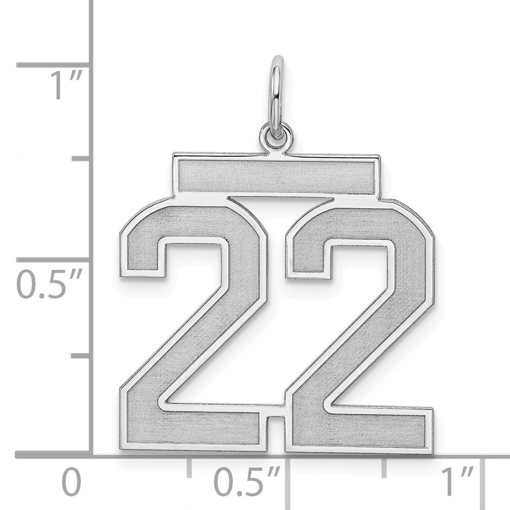 Sterlingsilber Silber/rhodiniert Satiniert Zahl 22 Charm