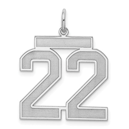 Sterlingsilber Silber/rhodiniert Satiniert Zahl 22 Charm