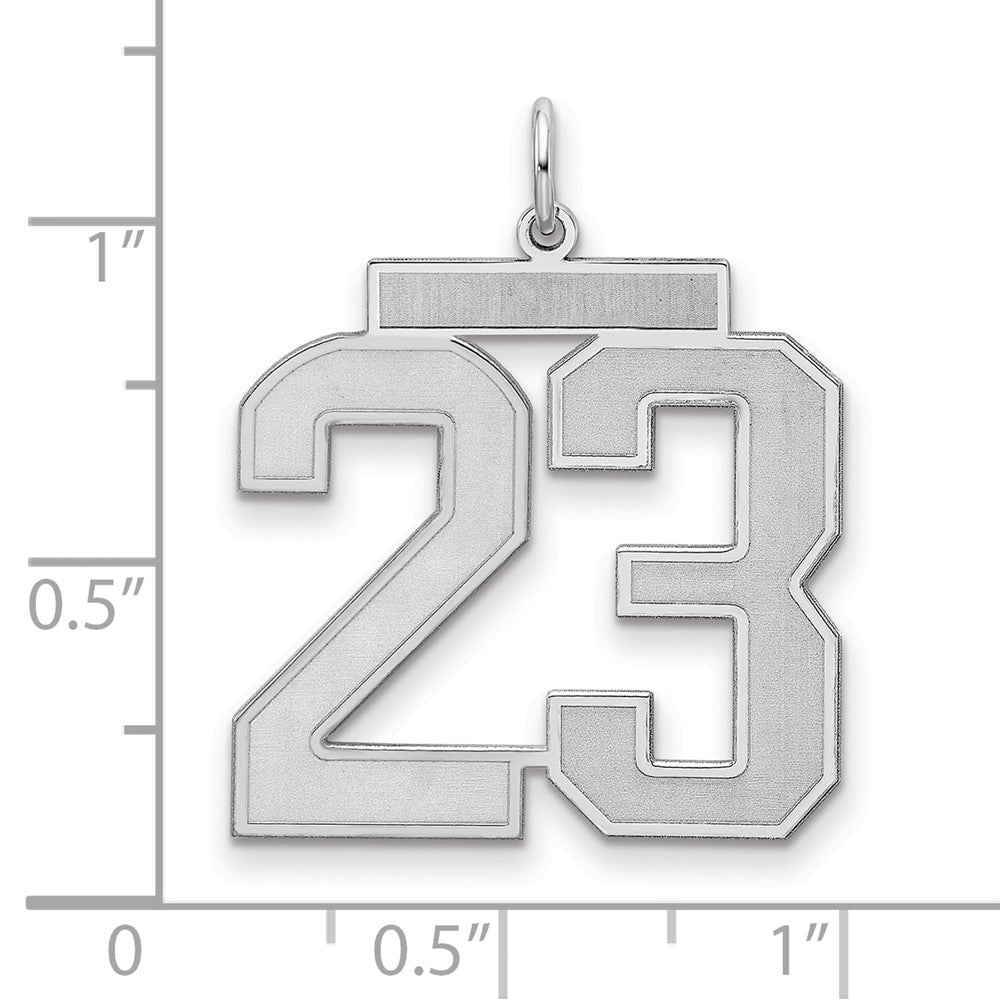Sterlingsilber Silber/rhodiniert Satiniert Zahl 23 Charm