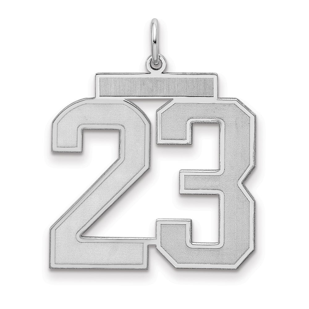 Sterlingsilber Silber/rhodiniert Satiniert Zahl 23 Charm