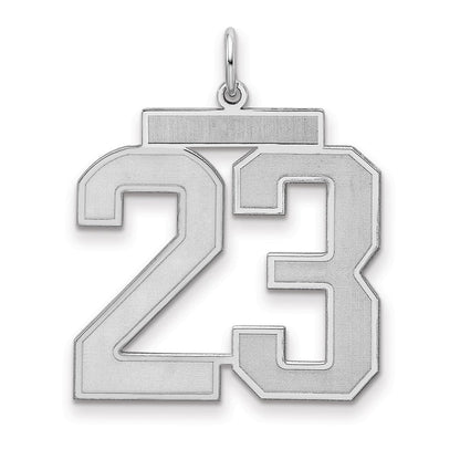 Sterlingsilber Silber/rhodiniert Satiniert Zahl 23 Charm
