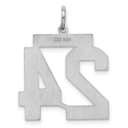 Sterlingsilber Silber/rhodiniert Satiniert Zahl 24 Charm
