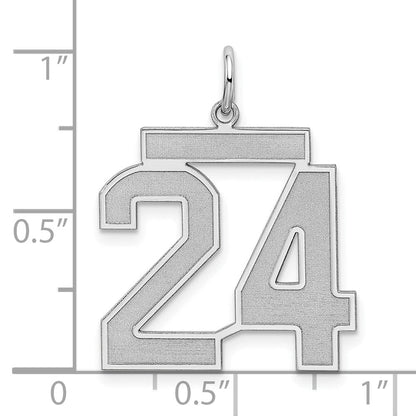 Sterlingsilber Silber/rhodiniert Satiniert Zahl 24 Charm