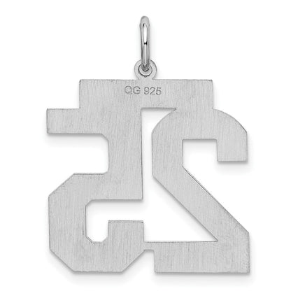 Sterlingsilber Silber/rhodiniert Satiniert Zahl 25 Charm
