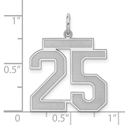 Sterlingsilber Silber/rhodiniert Satiniert Zahl 25 Charm