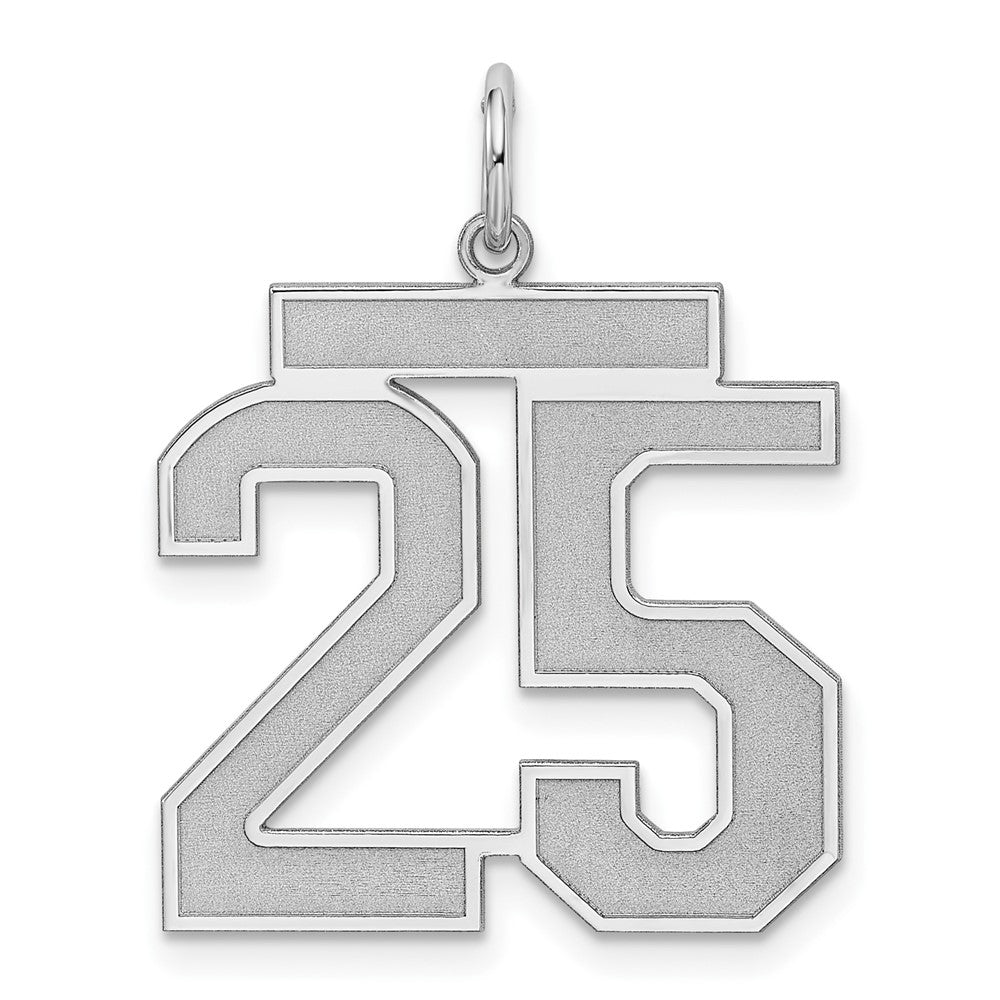 Sterlingsilber Silber/rhodiniert Satiniert Zahl 25 Charm