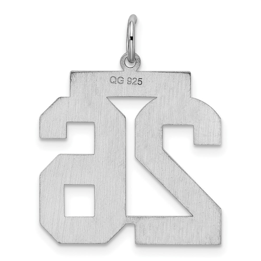 Sterlingsilber Silber/rhodiniert Satiniert Zahl 26 Charm