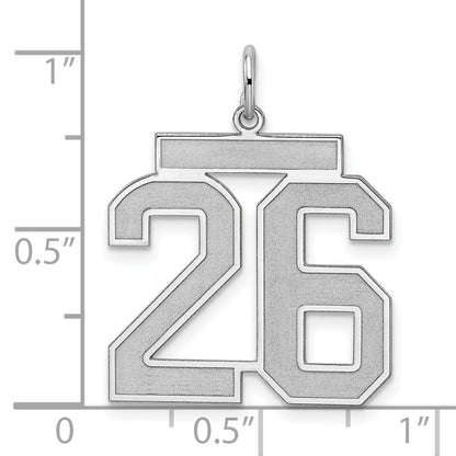 Sterlingsilber Silber/rhodiniert Satiniert Zahl 26 Charm