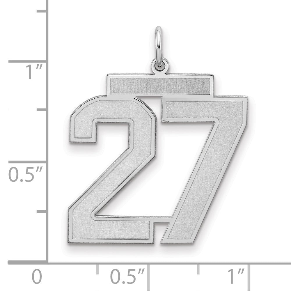 Sterlingsilber Silber/rhodiniert Satiniert Zahl 27 Charm