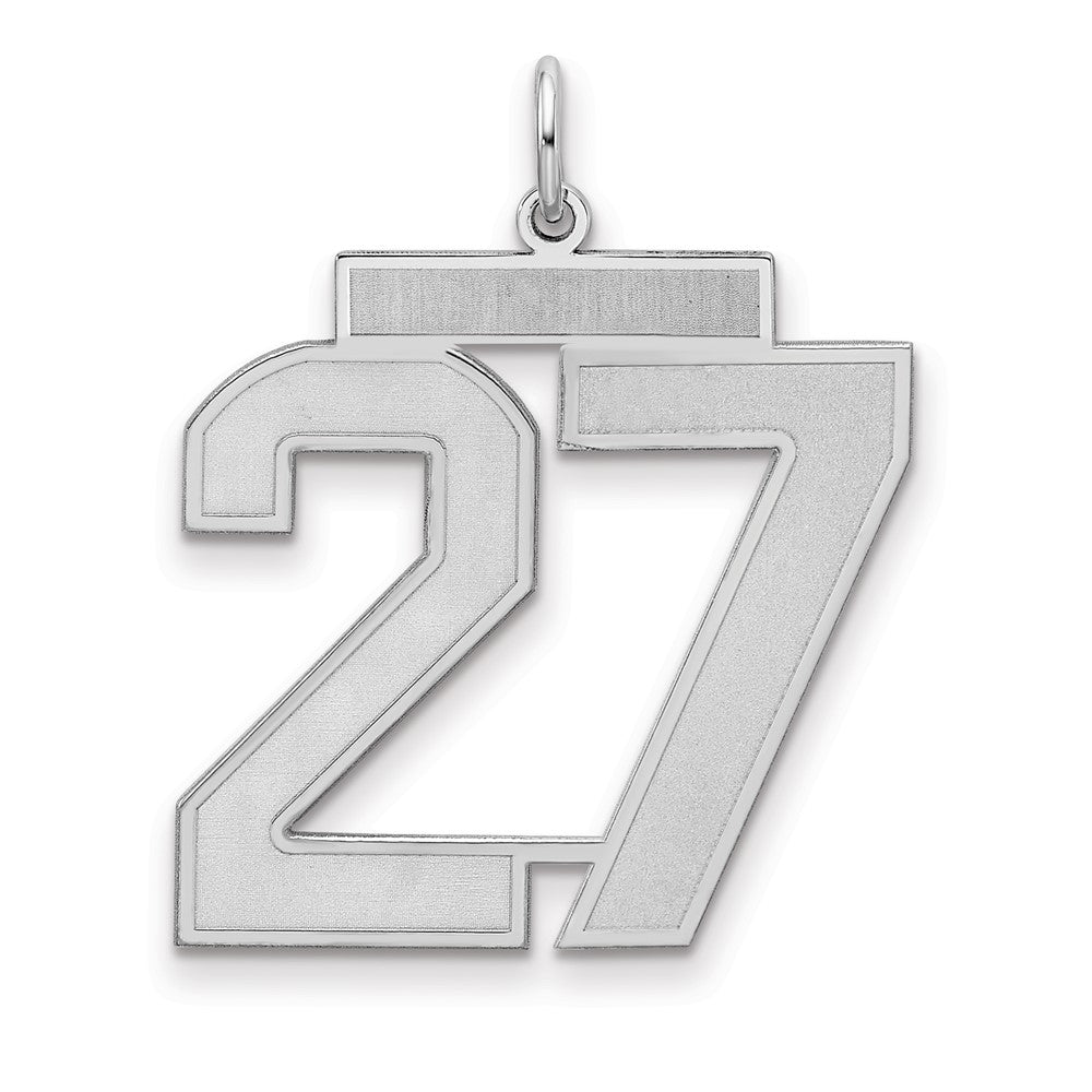Sterlingsilber Silber/rhodiniert Satiniert Zahl 27 Charm