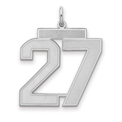 Sterlingsilber Silber/rhodiniert Satiniert Zahl 27 Charm