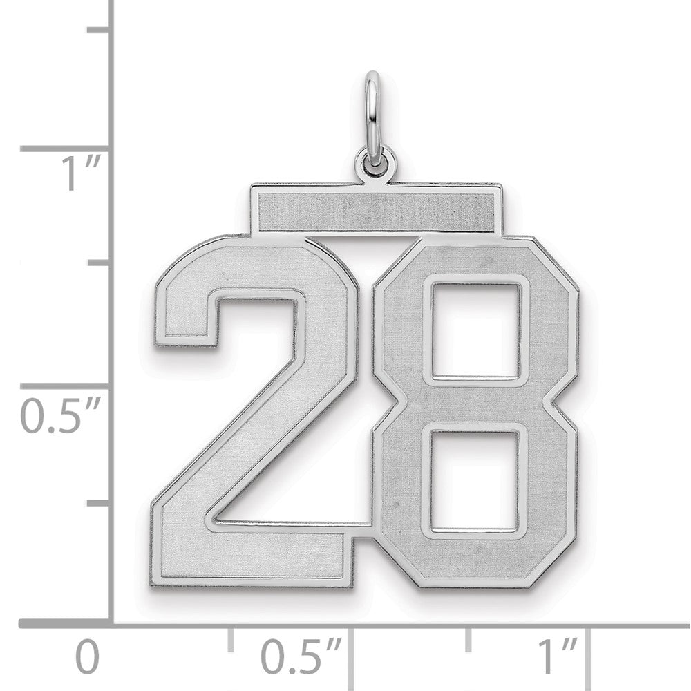 Sterlingsilber Silber/rhodiniert Satiniert Zahl 28 Charm