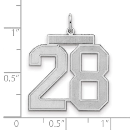 Sterlingsilber Silber/rhodiniert Satiniert Zahl 28 Charm