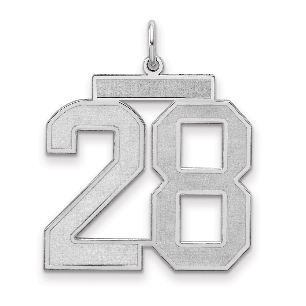 Sterlingsilber Silber/rhodiniert Satiniert Zahl 28 Charm