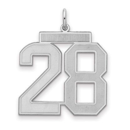 Sterlingsilber Silber/rhodiniert Satiniert Zahl 28 Charm