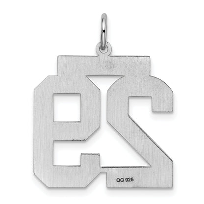 Sterlingsilber Silber/rhodiniert Satiniert Zahl 29 Charm