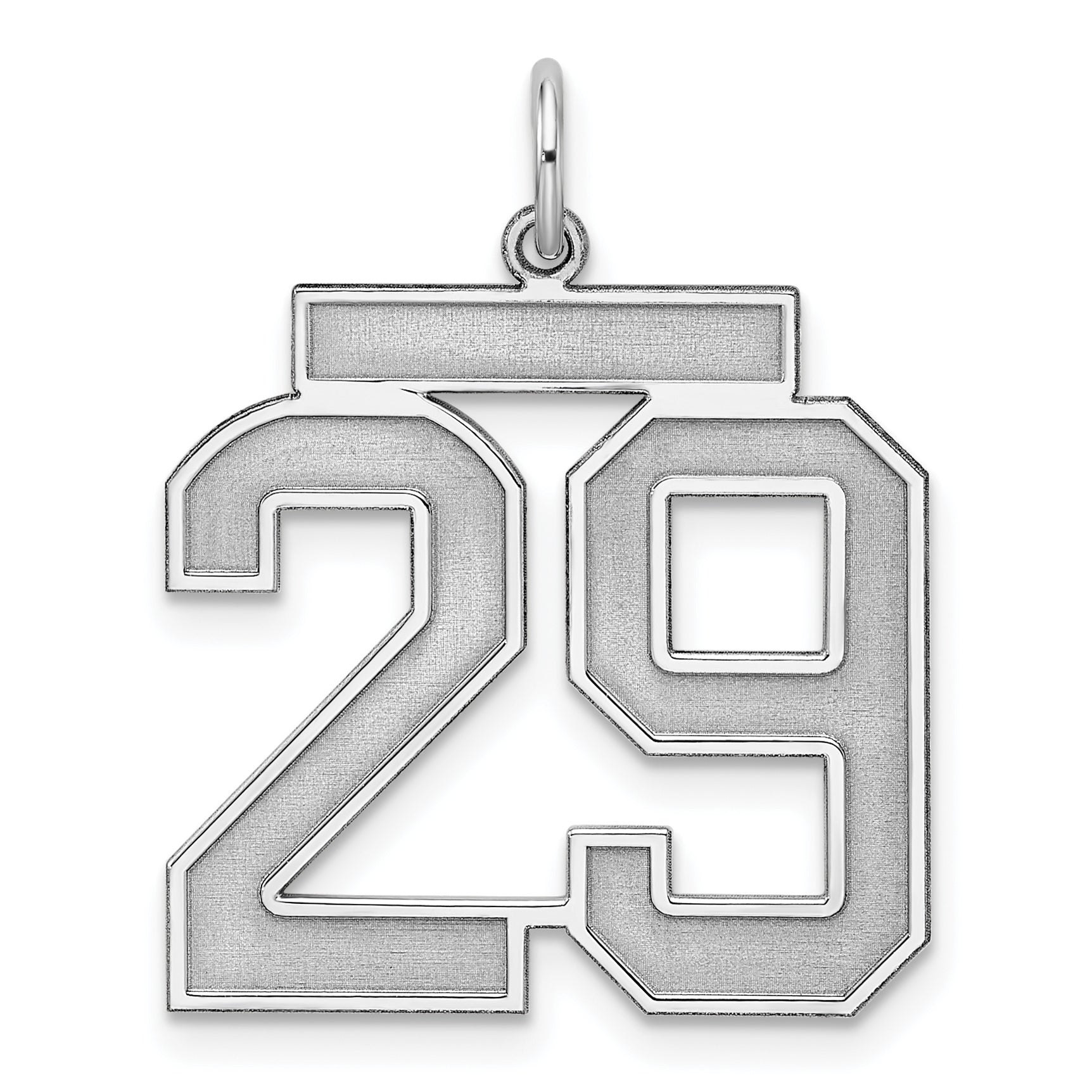 Sterlingsilber Silber/rhodiniert Satiniert Zahl 29 Charm