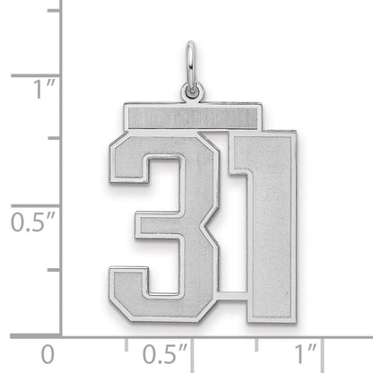 Sterlingsilber Silber/rhodiniert Satiniert Zahl 31 Charm