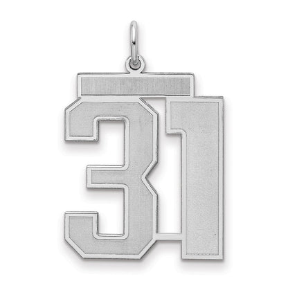Sterlingsilber Silber/rhodiniert Satiniert Zahl 31 Charm