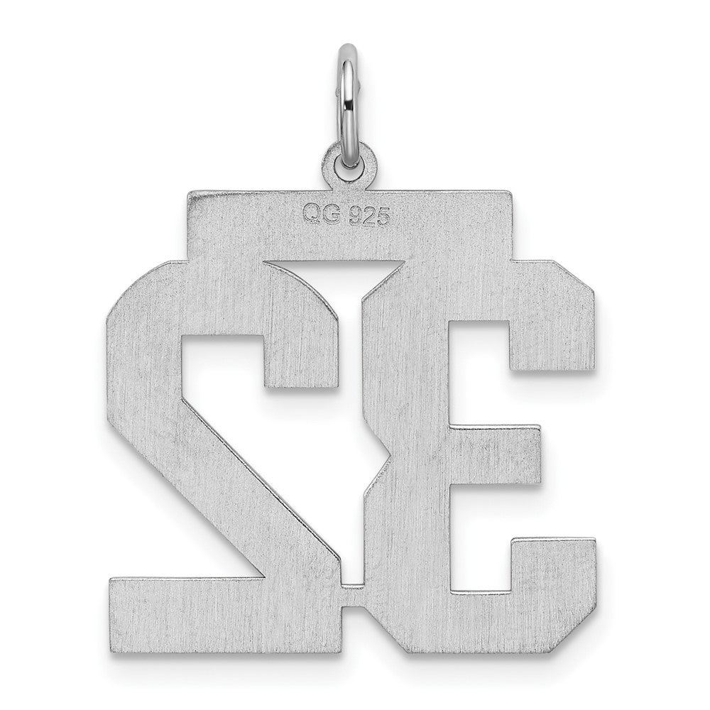 Sterlingsilber Silber/rhodiniert Satiniert Zahl 32 Charm