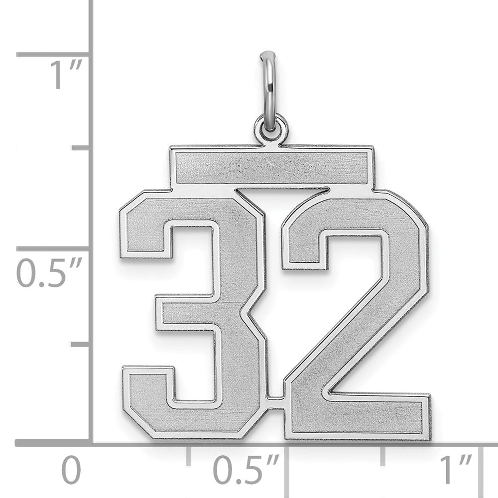 Sterlingsilber Silber/rhodiniert Satiniert Zahl 32 Charm