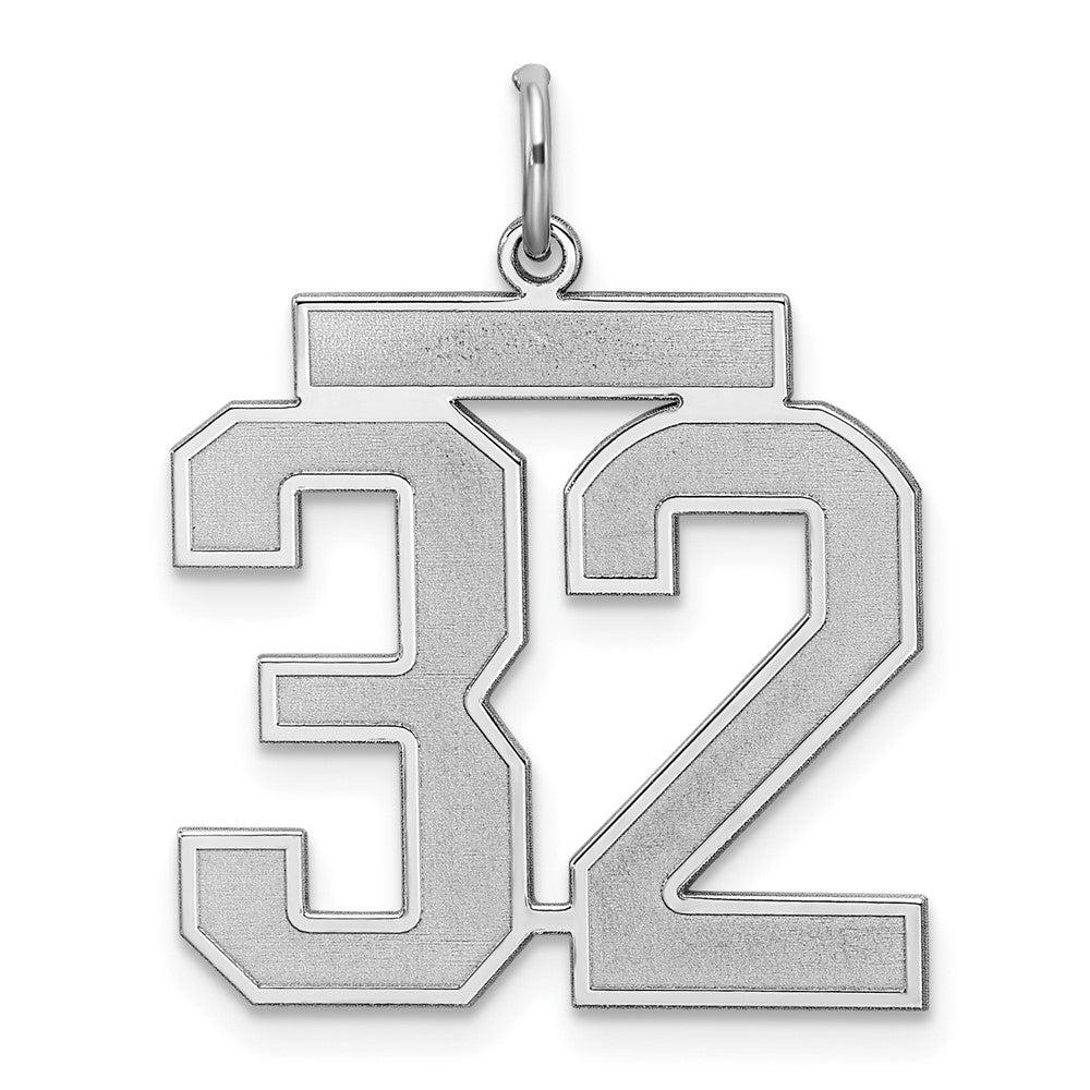 Sterlingsilber Silber/rhodiniert Satiniert Zahl 32 Charm