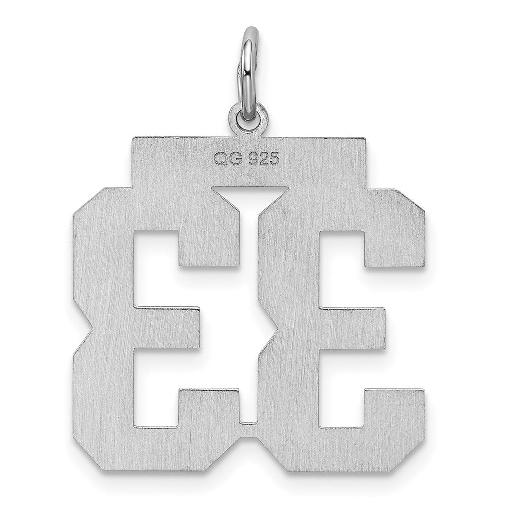 Sterlingsilber Silber/rhodiniert Satiniert Zahl 33 Charm