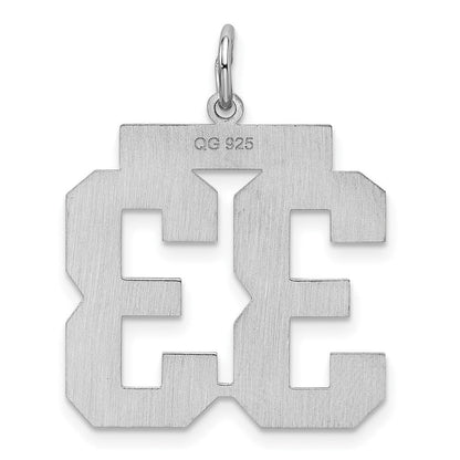 Sterlingsilber Silber/rhodiniert Satiniert Zahl 33 Charm