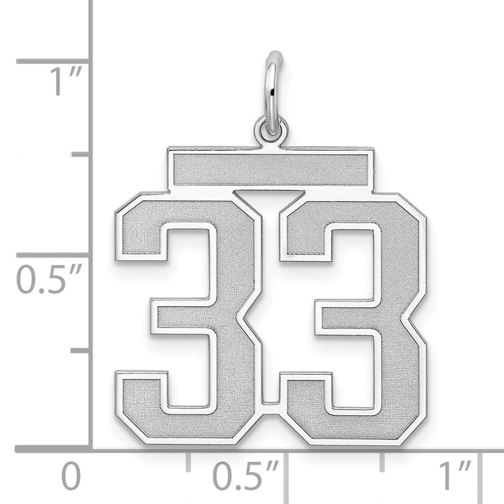 Sterlingsilber Silber/rhodiniert Satiniert Zahl 33 Charm