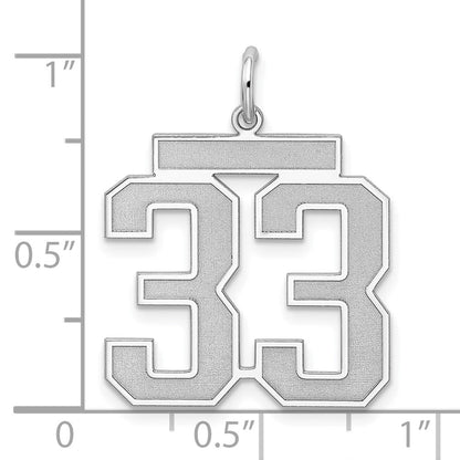 Sterlingsilber Silber/rhodiniert Satiniert Zahl 33 Charm