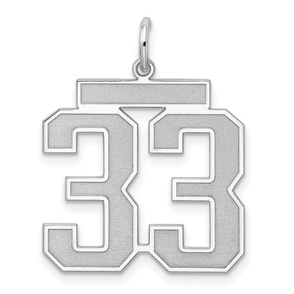 Sterlingsilber Silber/rhodiniert Satiniert Zahl 33 Charm