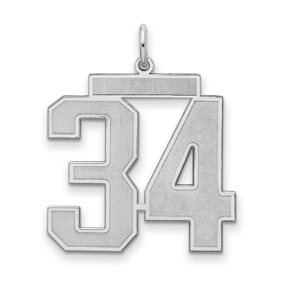 Sterlingsilber Silber/rhodiniert Satiniert Zahl 34 Charm