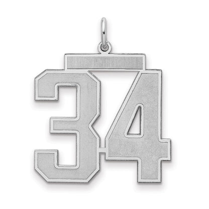 Sterlingsilber Silber/rhodiniert Satiniert Zahl 34 Charm