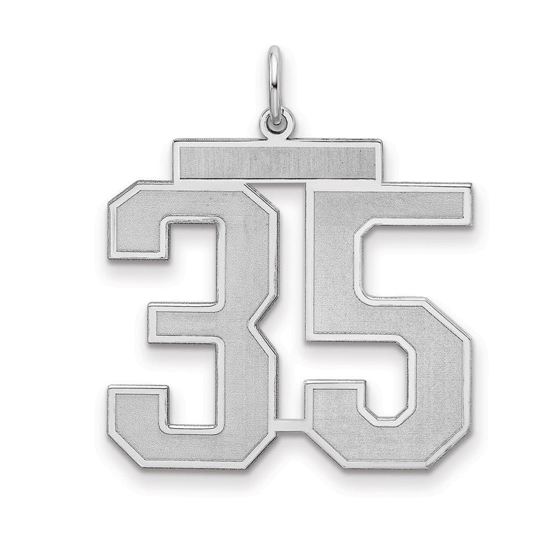 Sterlingsilber Silber/rhodiniert Satiniert Zahl 35 Charm