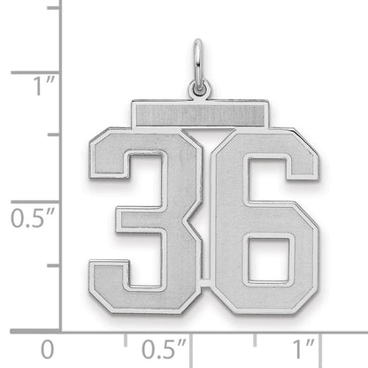 Sterlingsilber Silber/rhodiniert Satiniert Zahl 36 Charm