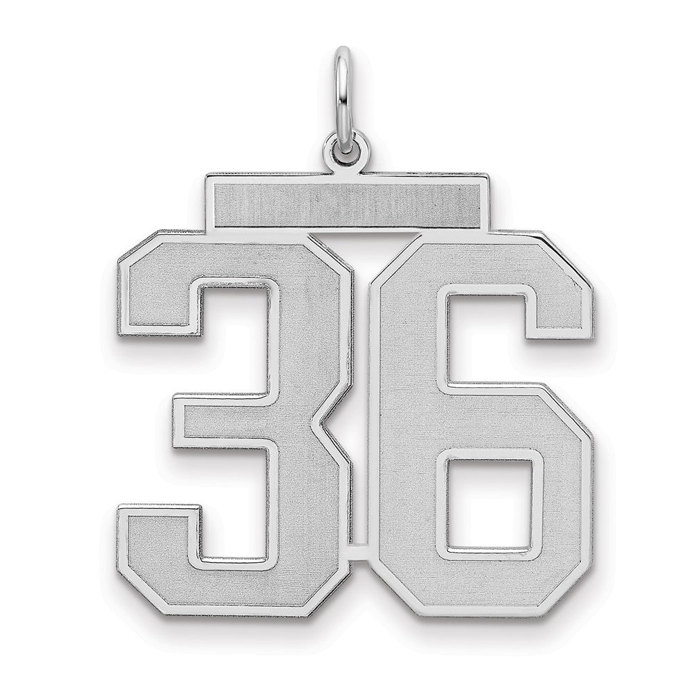 Sterlingsilber Silber/rhodiniert Satiniert Zahl 36 Charm