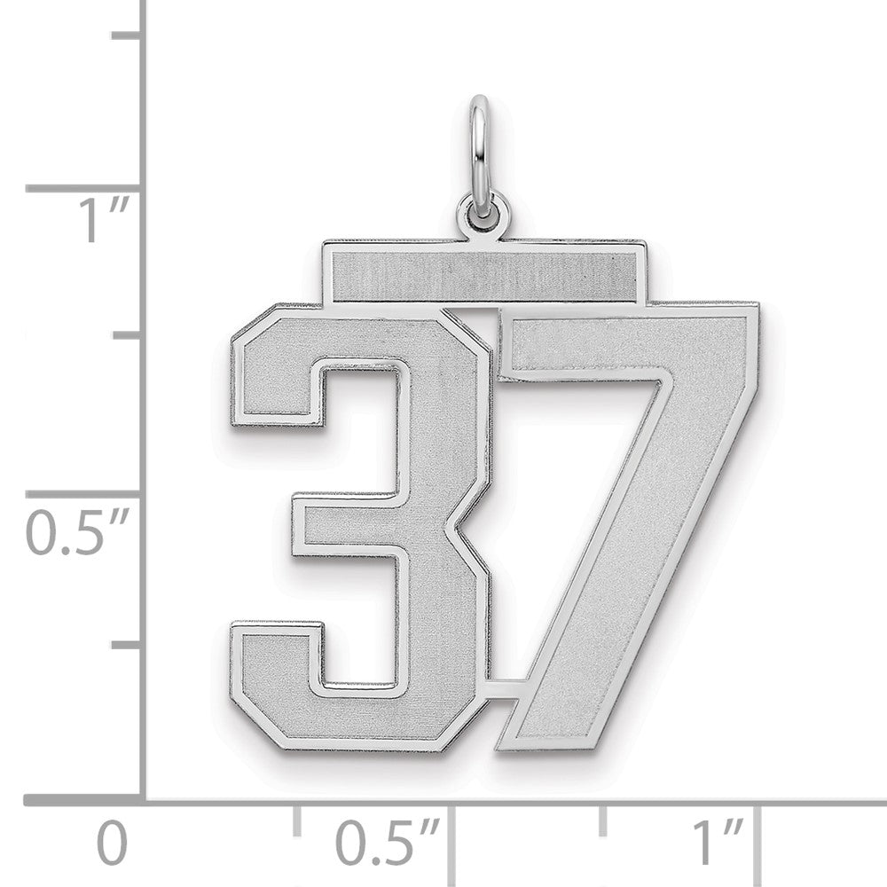 Sterlingsilber Silber/rhodiniert Satiniert Zahl 37 Charm