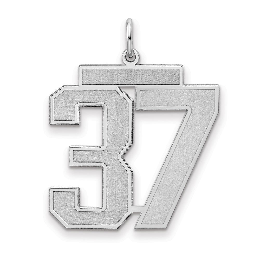 Sterlingsilber Silber/rhodiniert Satiniert Zahl 37 Charm