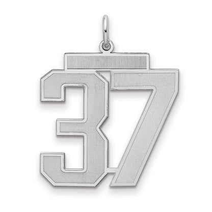 Sterlingsilber Silber/rhodiniert Satiniert Zahl 37 Charm