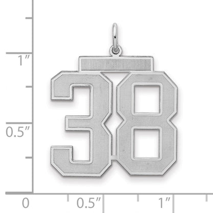 Sterlingsilber Silber/rhodiniert Satiniert Zahl 38 Charm