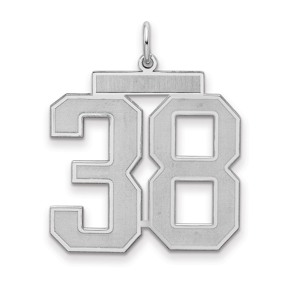 Sterlingsilber Silber/rhodiniert Satiniert Zahl 38 Charm