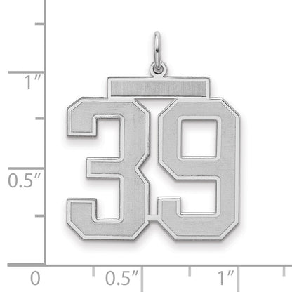 Sterlingsilber Silber/rhodiniert Satiniert Zahl 39 Charm