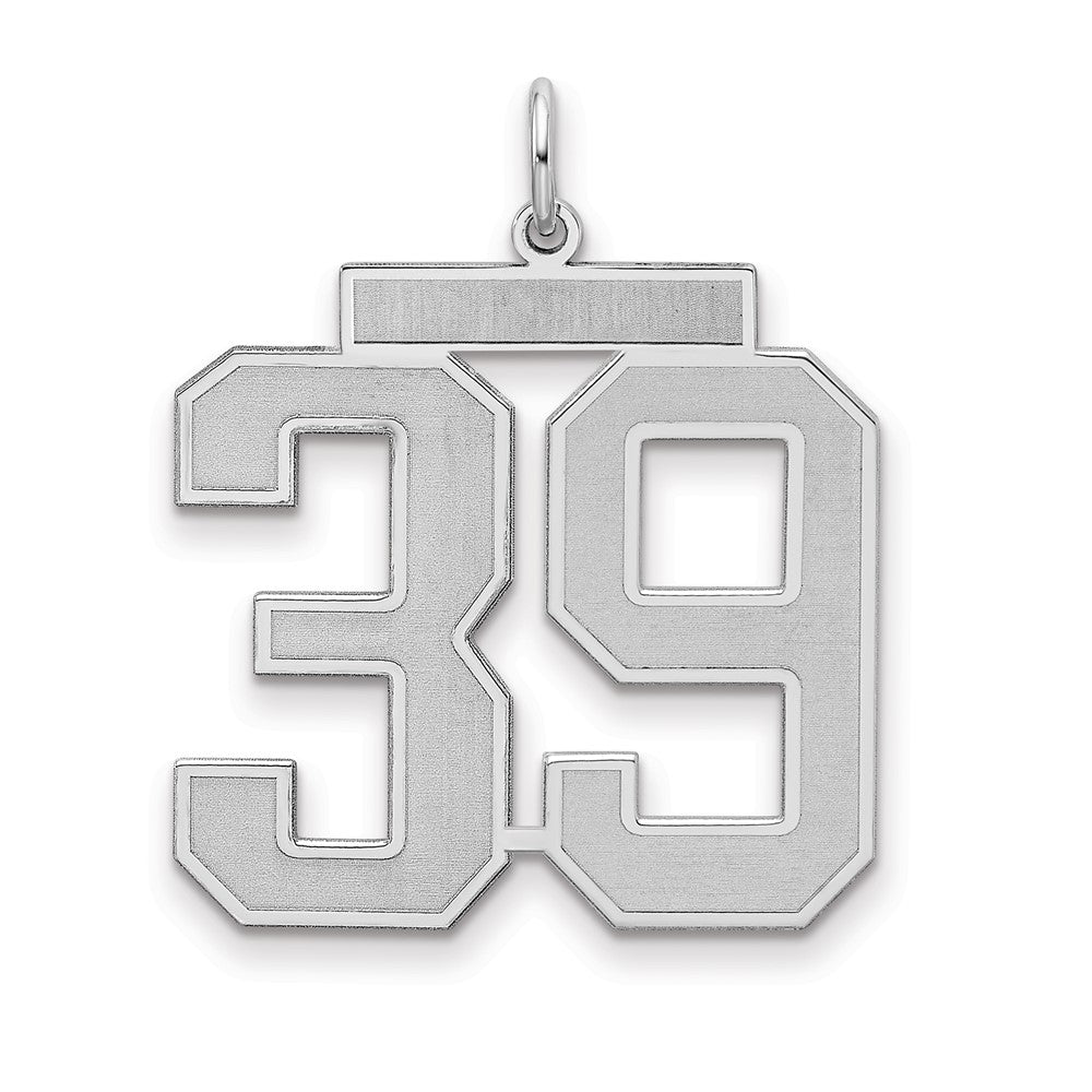 Sterlingsilber Silber/rhodiniert Satiniert Zahl 39 Charm