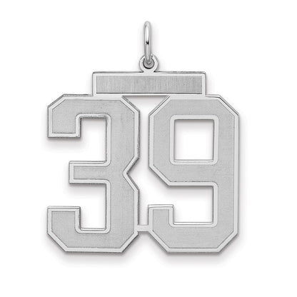Sterlingsilber Silber/rhodiniert Satiniert Zahl 39 Charm