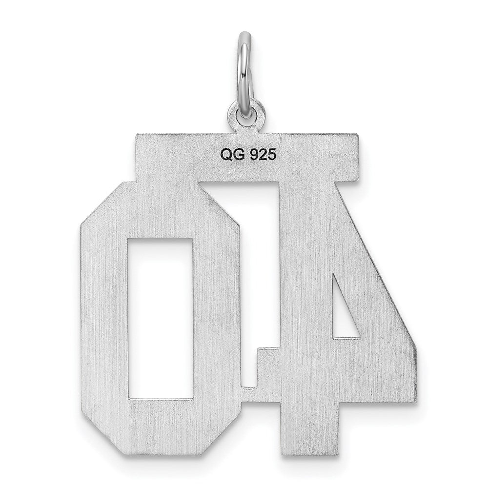 Sterlingsilber Silber/rhodiniert Satiniert Zahl 40 Charm